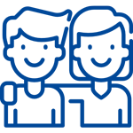 picto de deux amis souriants