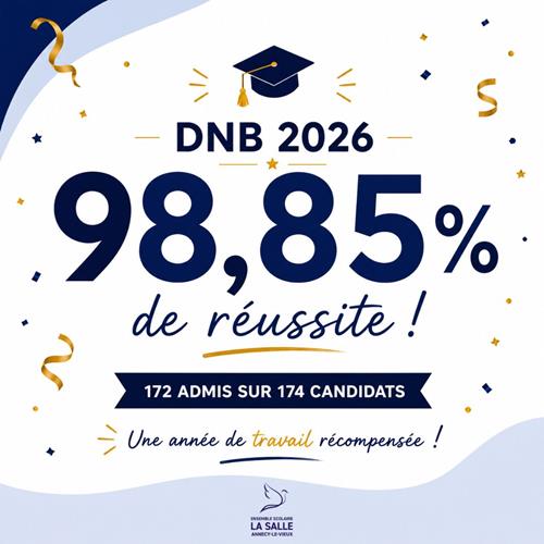 Une belle réussite au DNB 2026 !